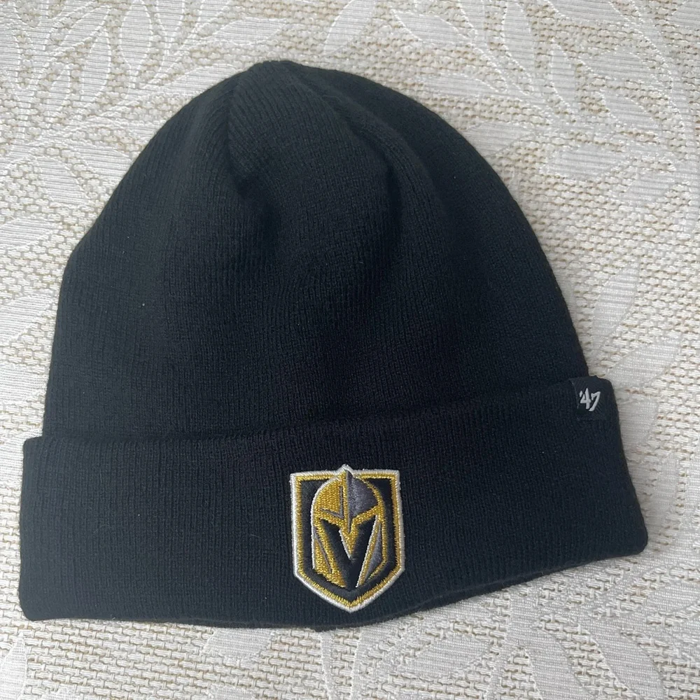 '47 Brand Las Vegas Golden Knights Black Beanie Cuffed Knit Cap Adult One Size